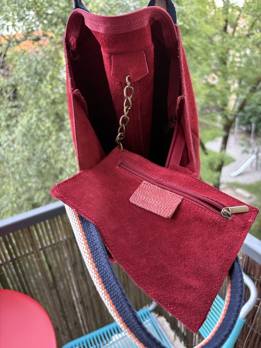Borse da donna: Schöne Wildleder Handtasche in Weinrot – Usato da Zürich venduto da Rpapad 1