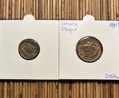 Schweiz Set 1 + 2 Rappen 1941 vzgl - unz