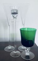Glas-Set: 2 Sektgläser, 1 Kerzenständer, 1 Trinkglas