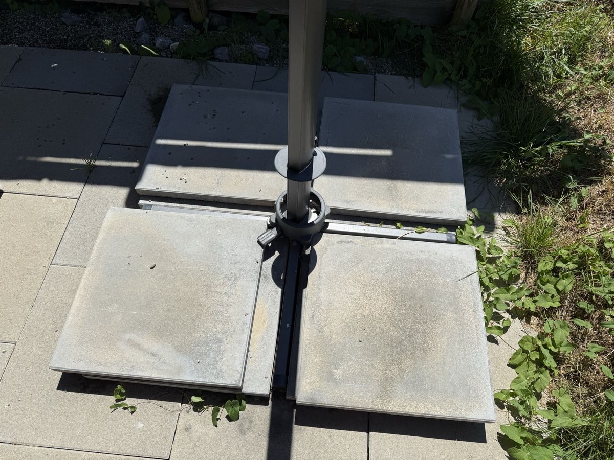 Ombrelloni: Ampelsonnenschirm Grau, inkl. Befestigungsplatten – Usato da Kölliken venduto da Iridiumblck 3