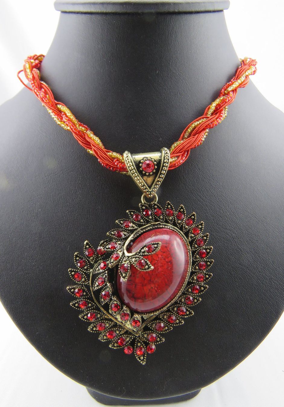 Catenine: Süesses Collier mit Ohrringen - rot - Glitzersteine – Nuovo (secondo la descrizione) da Grenchen venduto da Yamahwildstar16 1