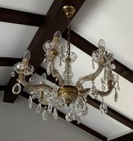 Kronleuchter Glas Messing 5-flammig Top Zustand