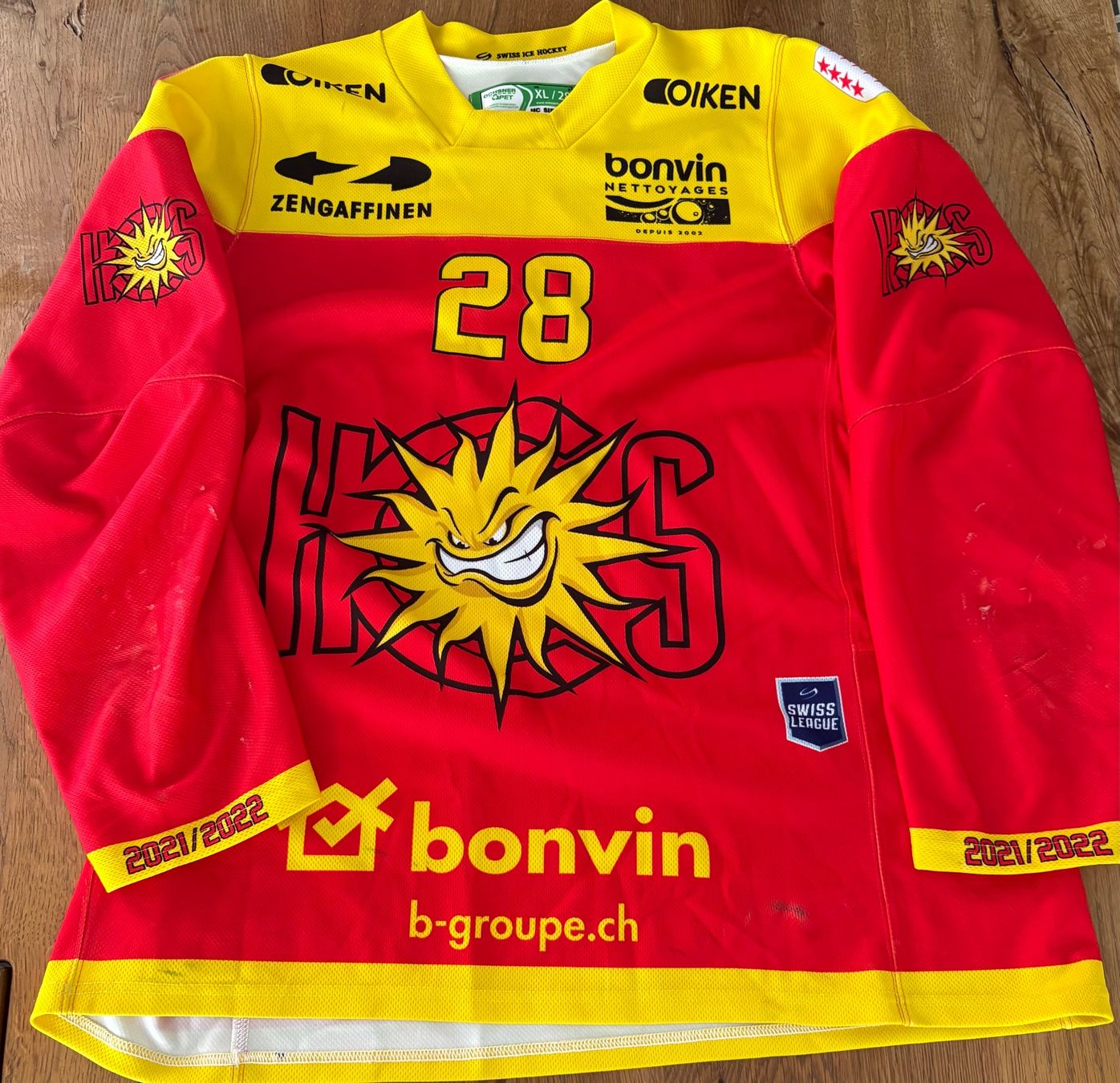 Gameworn Leibchen & Hosen: Trikot Game-Worn HC Sierre / Home / 21/22 – Gebraucht aus Halten von fitzgerald1982