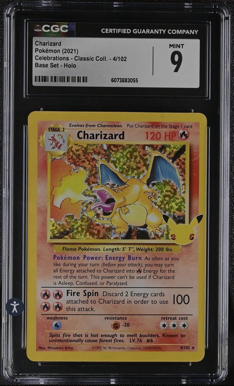 Pokémon Carte collezionabili: Charizard 4/102 Holo | CGC 9 Mint – Nuovo (secondo la descrizione) da Nänikon venduto da levelupstore.ch