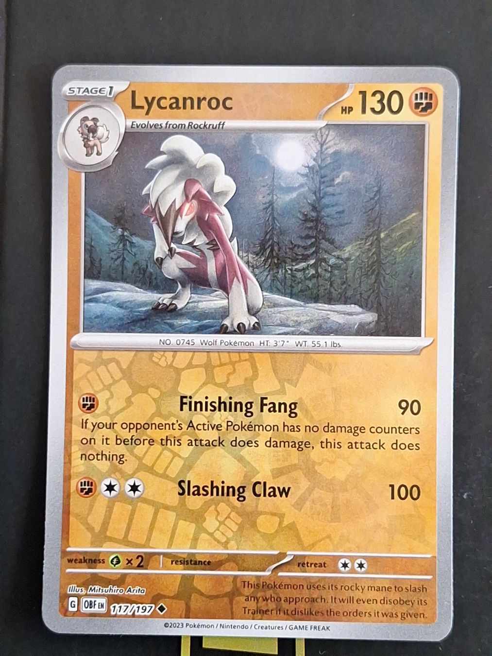 Pokémon Carte collezionabili: Lycanroc - Pokemon Reverse Holo Obsidian Flames – Usato da Altstätten SG venduto da GGsGameshop
