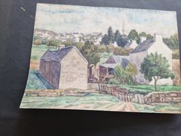 KÜNSTLER  ? UNLESERLICH  SIGNIERT AQUARELL AUF PAPIER