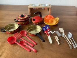 Puppen – Pfannen-Set und Küchenbesteck