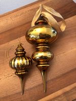 Grosses 2er Weihnachtsbaum/Tisch Deco Gold Zapfen Set