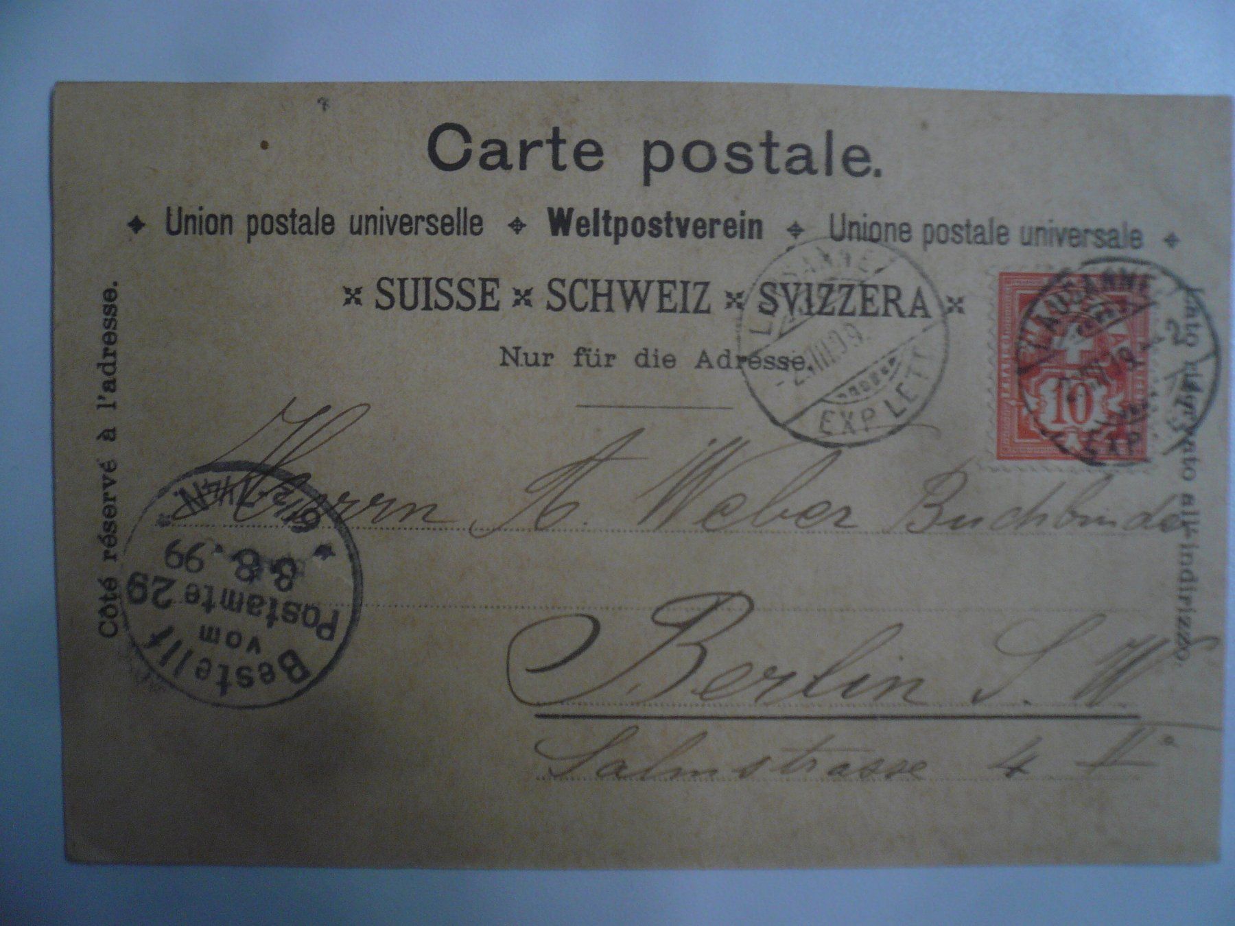 Cartoline postali: farbigeLithoAK  VERNEX-CLARENS – Usato da Oberhofen am Thunersee venduto da luuping99 1