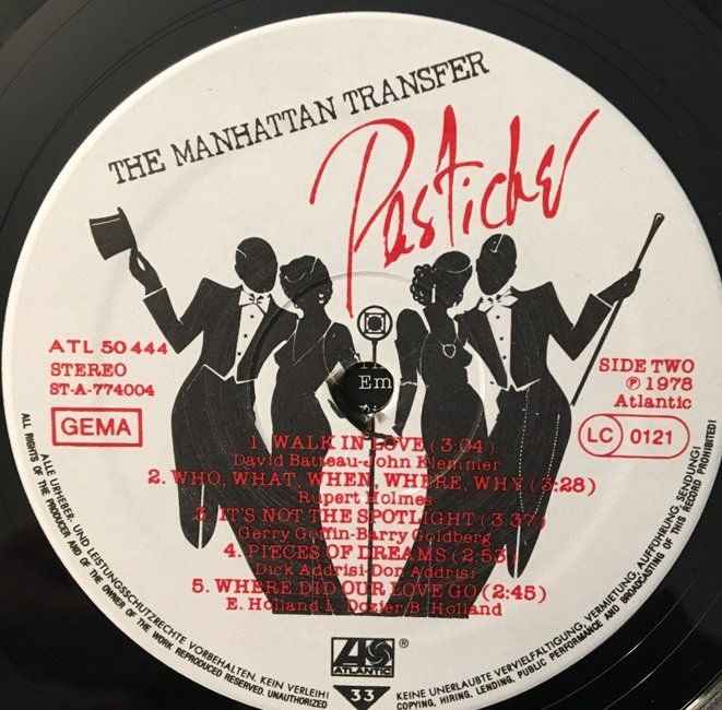 Dischi in vinile: The Manhattan Transfer - Pastiche (LP) – Usato da Grüningen venduto da azulvinyl 3