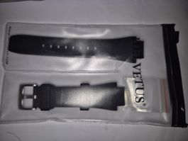 Uhrenarmband Gummi schwarz mit Schliesse und Stiften für IWC