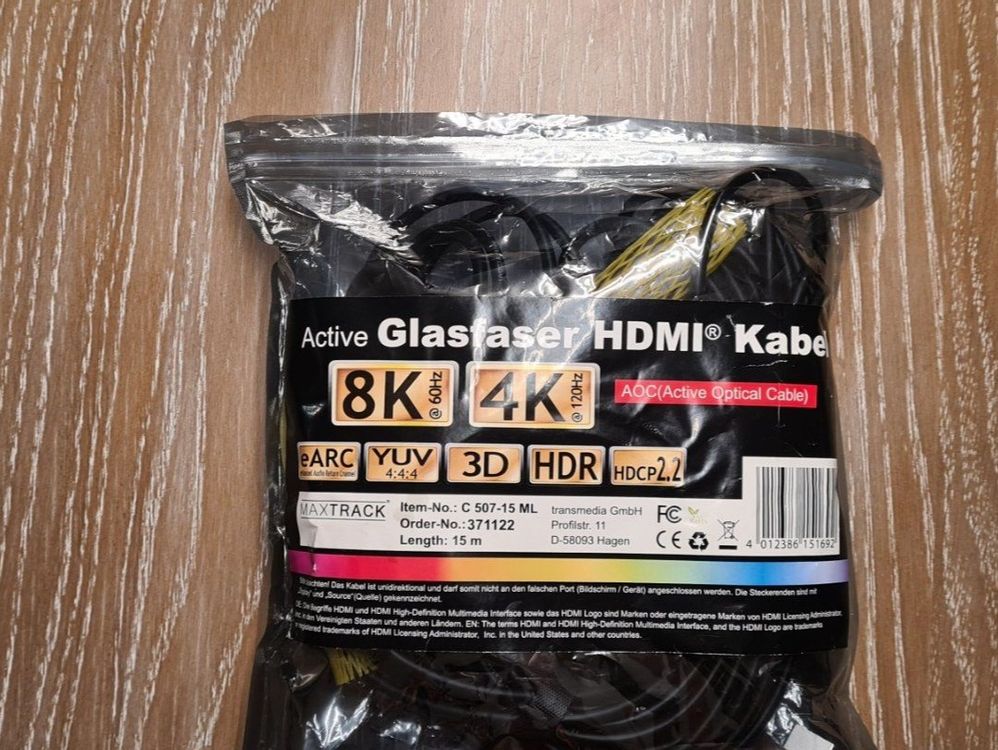 HDMI 2.1 15m 8k optical cable one plug broken Kaufen auf Ricardo