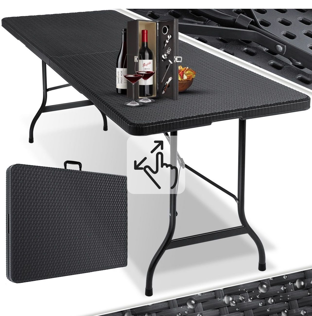 Tische: + KESSER Tabletttisch, Buffettisch Rattan 180 cm Servier – Neu und originalverpackt aus Amriswil von JaJa-Express