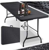 + KESSER Tabletttisch, Buffettisch Rattan 180 cm Servier