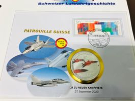 Patrouille Suisse  Numisbrief versilberte Medaille 2020