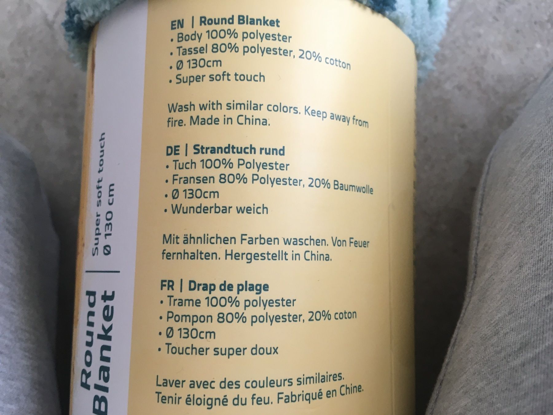 Teli da bagno: Strandtuch rund, 130 cm Durchmesser, neu! – Nuovo e nell'imballaggio originale da Gächlingen venduto da Tara_devi 2