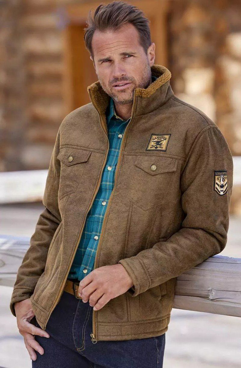 Giacche: Pilotenjacke in Wildlederoptik mit Teddyfutter Herren Gr. L – Nuovo e nell'imballaggio originale da Zollbrück venduto da Turner5