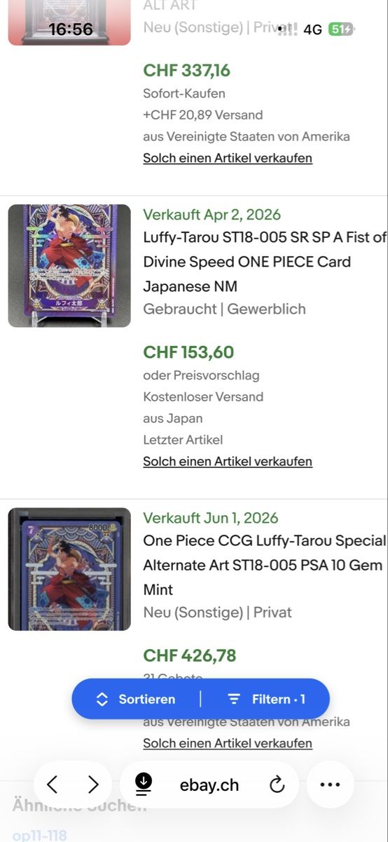 Bandai Carte collezionabili: Ruffy ST18 SP Japan Near/Mint – Nuovo (secondo la descrizione) da Kaltbrunn venduto da Mr_Alboss 3