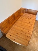 Holz-Tisch 2 Einlagen und Eckbank Elemente frei kombinierbar