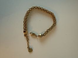 Armband Tommy Hilfiger goldfarben mit Logo Anhänger