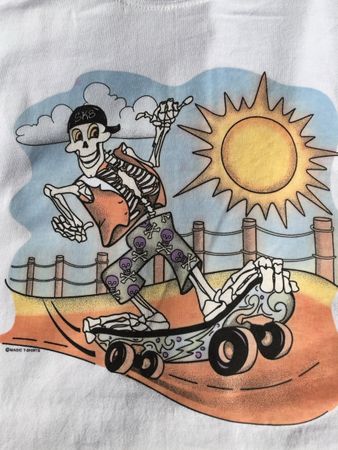 T-Shirt Skate Board weiss mit Coloreffekt Grösse XL, 8 Stück