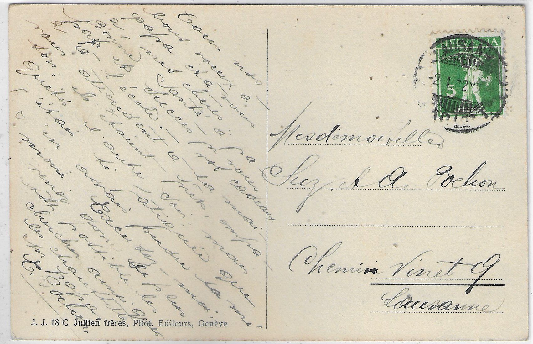 Cartoline postali: Bonne Annee - Lausanne – Usato da Ettingen venduto da Kartenplanet 1