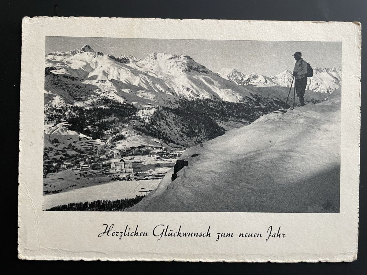 Cartoline postali: S. Moritz Neujahr 1938 – Usato da Faido venduto da Luca555