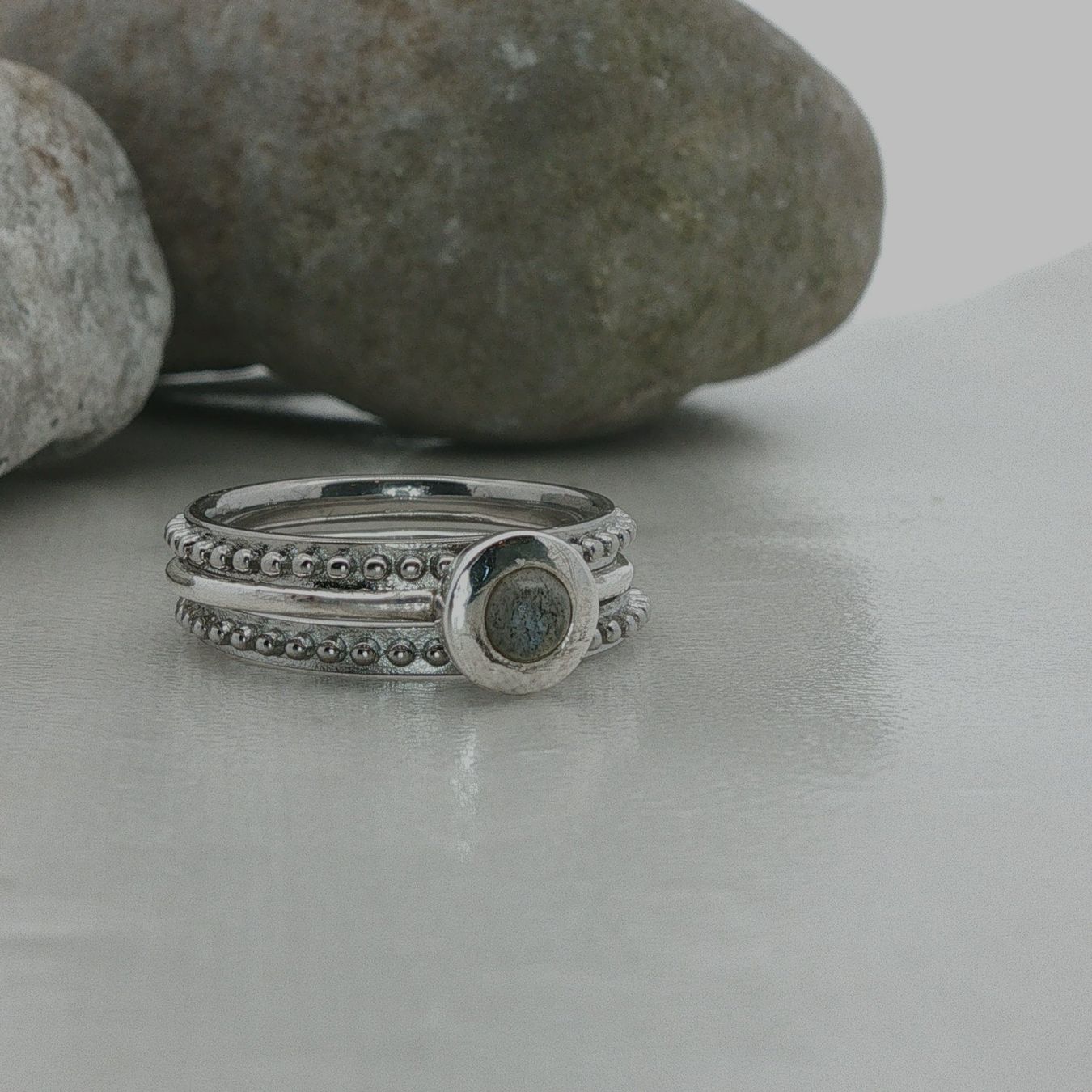 Olga Ribler Anelli: Ring SET 925 Sterling Silber & Edelstahl  Grösse 58 – Nuovo (secondo la descrizione) da Luzern venduto da Schmuckoutlet 7