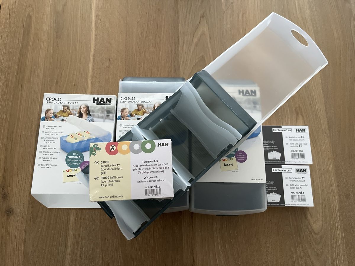 Sistemi di archiviazione: 4x HAN Lern- & Karteikartenbox A7 – Nuovo e nell'imballaggio originale da Ruswil venduto da silver06 1