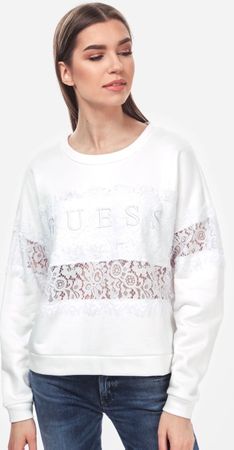 Pull GUESS blanc en dentelle t. M