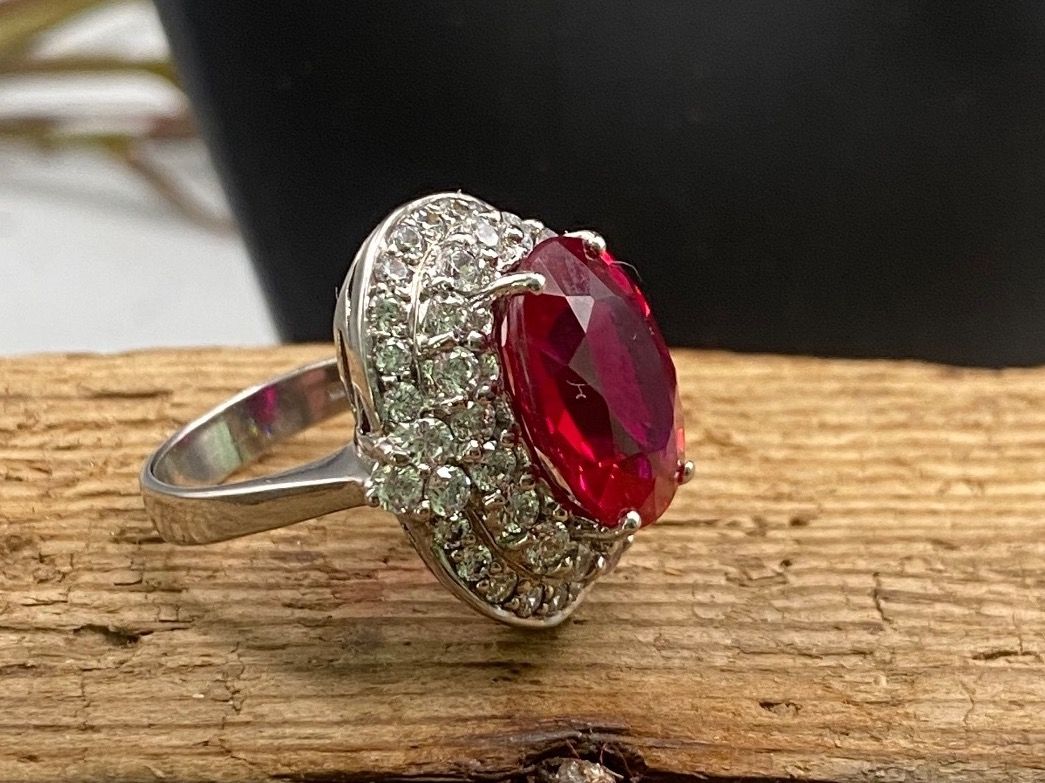 Anelli: Cocktail Ring in SS mit Saphir 8ct Gr.54.5 – Nuovo (secondo la descrizione) da Luzern venduto da S.Kern01 2