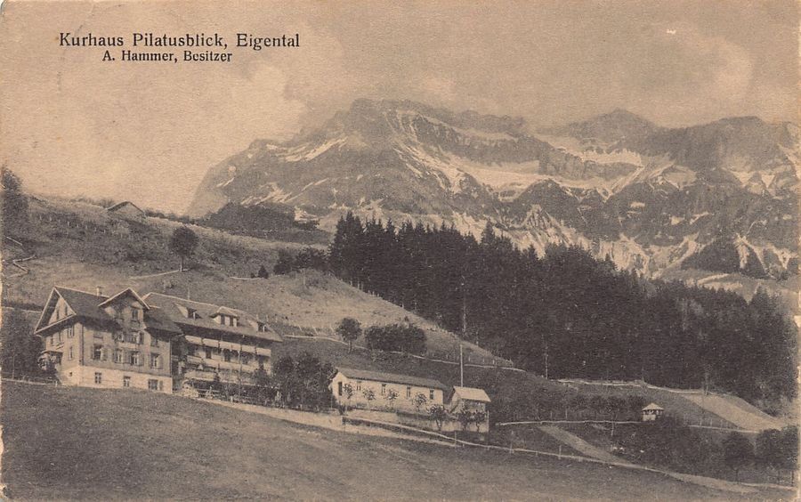 Cartoline postali: Eigenthal, Kurhaus Pilatusblick, Feldpost 1916 – Usato da Frauenfeld venduto da POML