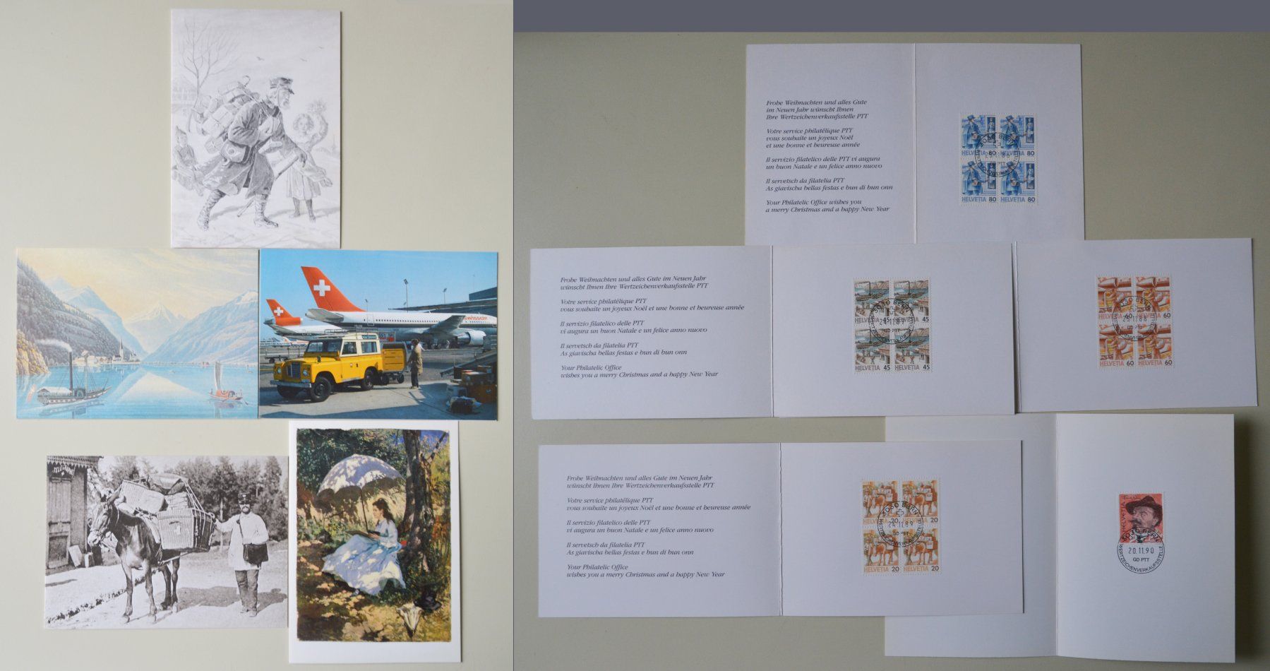 Alle Briefmarken: 11 Weichnachts-Grusskarten der Schweizer Post 1980-1990 – Gebraucht aus Niederhasli von Bruredi57 1