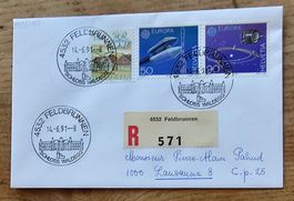 Einschreiben Brief mit Sst FELDBRUNNEN 14.6.91