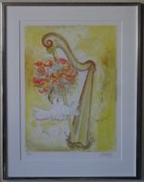 Alban Welti Litho "Harfe" Nr. 48/125