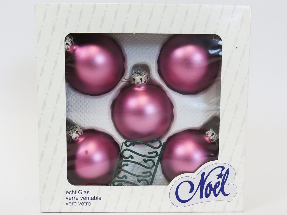 NOEL Weihnachtskugeln aus echt Glas, pink Kaufen auf Ricardo