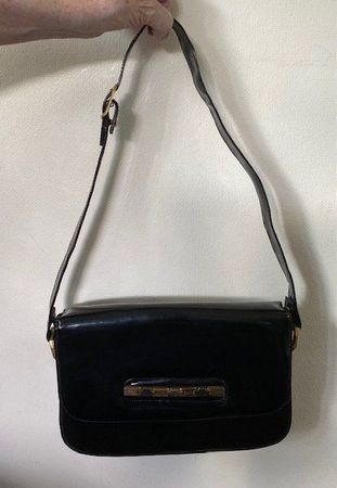 Damenhandtasche Lack schwarz mit 3 Innentaschen
