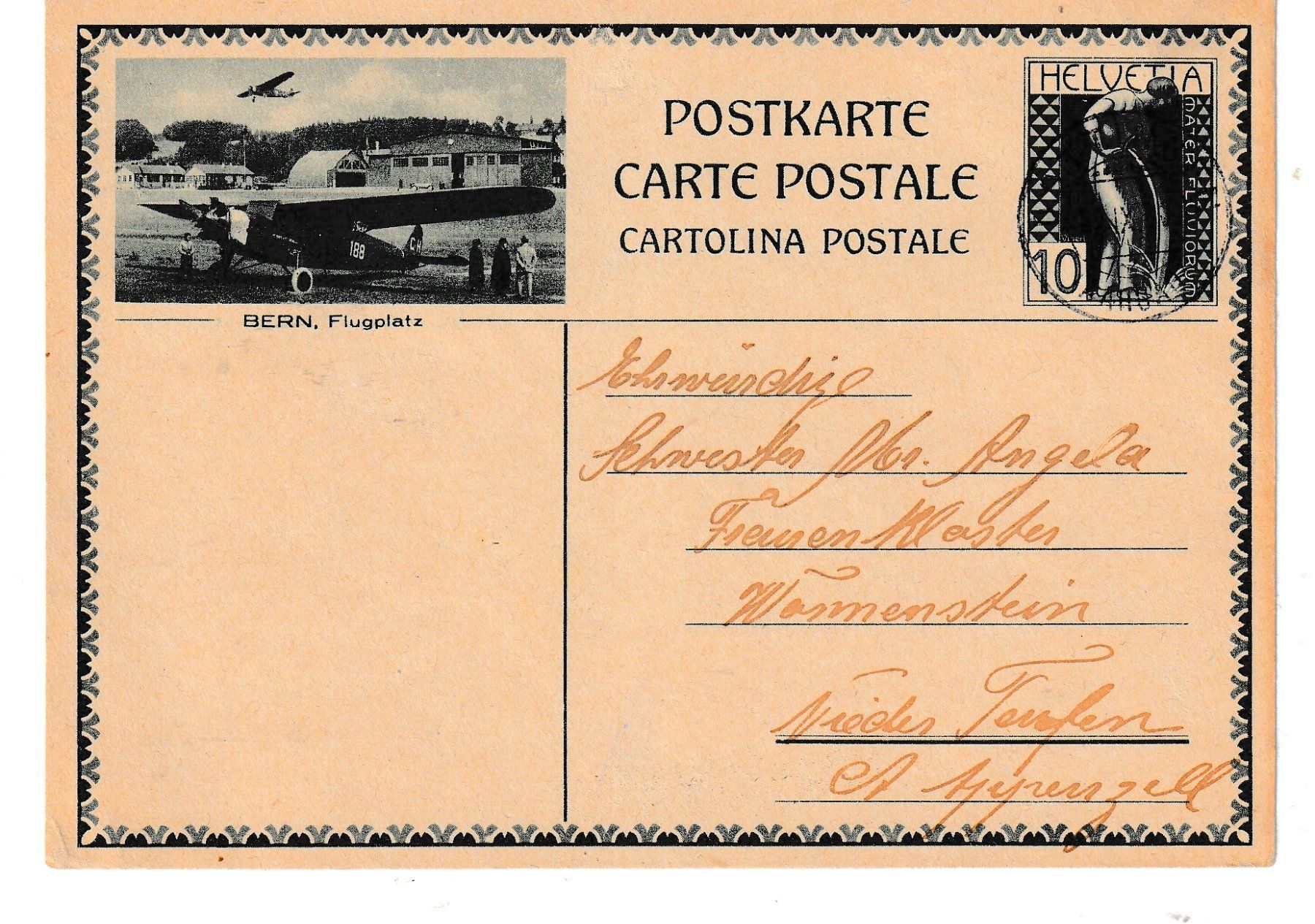 Tutti i francobolli: POSTKARTE BERN, FLUGPLATZ, UM 1930 – Usato da Bure venduto da Tarif
