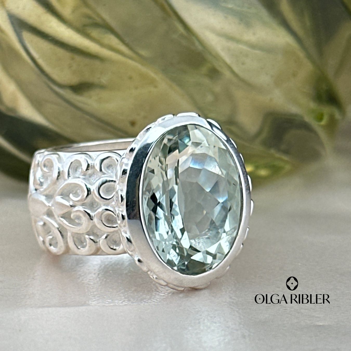 Olga Ribler Anelli: Sterling Silber Ring 925 mit Prasiolith Grösse 57 – Nuovo (secondo la descrizione) da Luzern venduto da byolgaribleroutlet 3