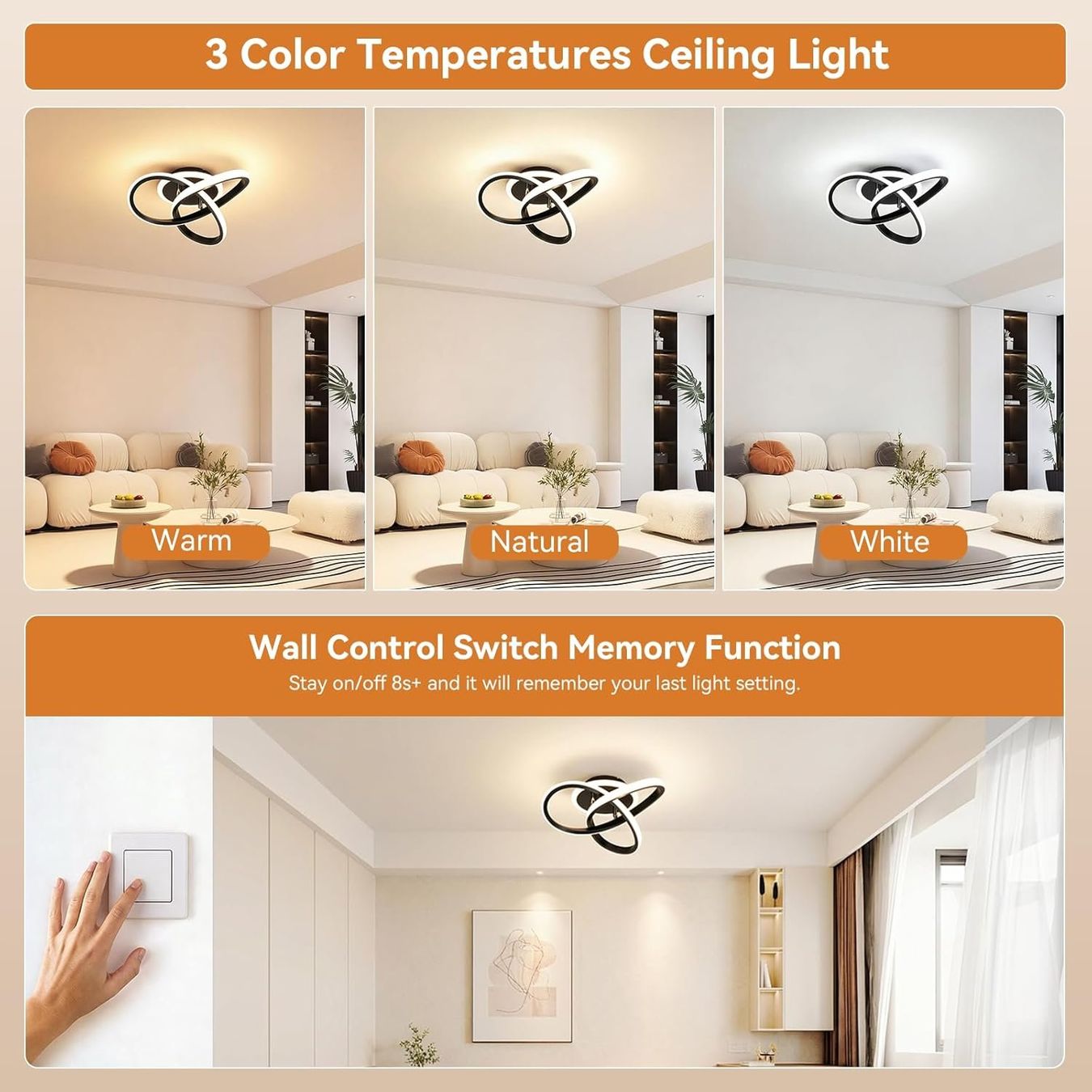 Kronleuchter & Deckenlampen: LED Deckenleuchte 21W Memory Deckenlampe Schwarz – Neu und originalverpackt aus Zürich von jasminleut 1