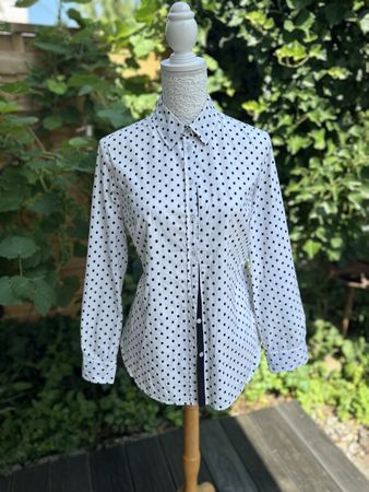 PETER HAHN Bluse Grösse 40 (D 40 / F/B 42 / GB 14) Weiss-Sch