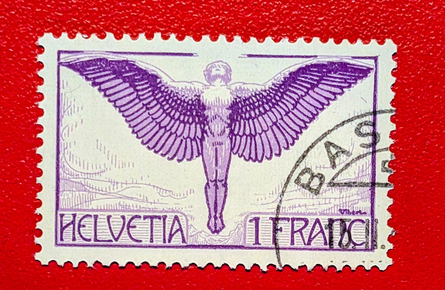 Tutti i francobolli: FLUGPOST 12Z IKARUS 1933 SAUBER STEMPEL BASEL – Usato da Düdingen venduto da Quartierstrasse