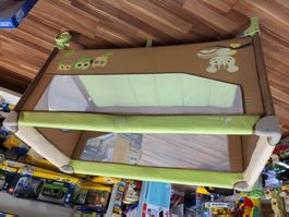 Reisebett / Kinderbett klappbar grün braun Eulenmotiv Top...