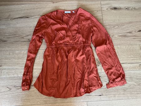 Umstandsbluse Yessica langarm rostrot Grösse 34