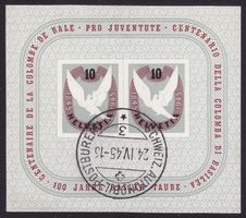 SBK-Nr. W23 (Block 100 Jahre Basler Taube 1945 ) gestempelt