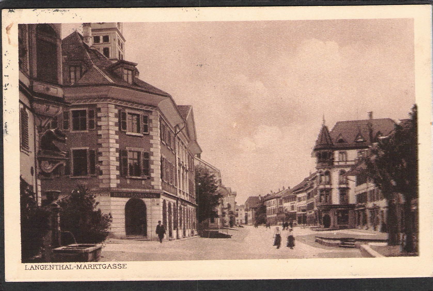 Ansichtskarten: - Langental BE , Marktgasse , 1924 – Gebraucht aus Reichenburg von Pipo-67