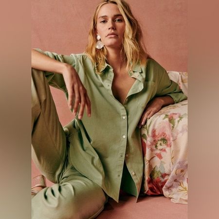 Sézane, chemise Max vert pastel, 36