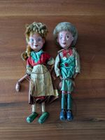 Vintage Marionetten-Puppen Hänsel & Gretel, Holz, bemalt