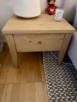 2 Oak Nightstands with Leather Detail