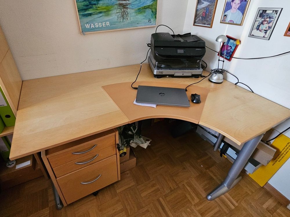 Eck-Schreibtisch mit passenden Schrankmöbel 3-teilig | Kaufen auf Ricardo